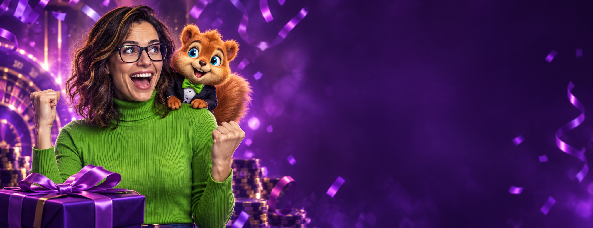 Atmosfera OneCasino: viola e verde